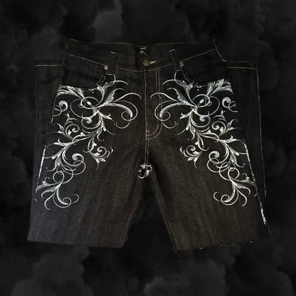 Skull Geometric Baggy Jeans