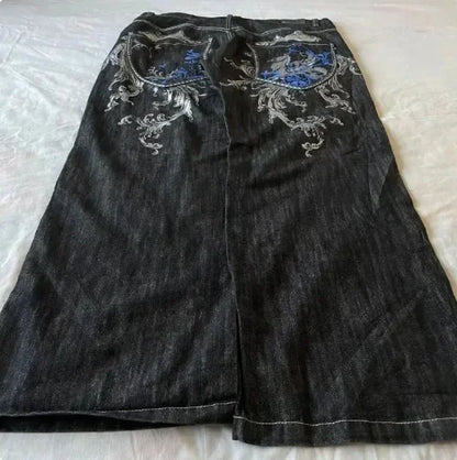 Skull Geometric Baggy Jeans