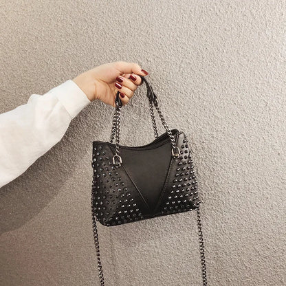 Studded Leather Shoulder Bag