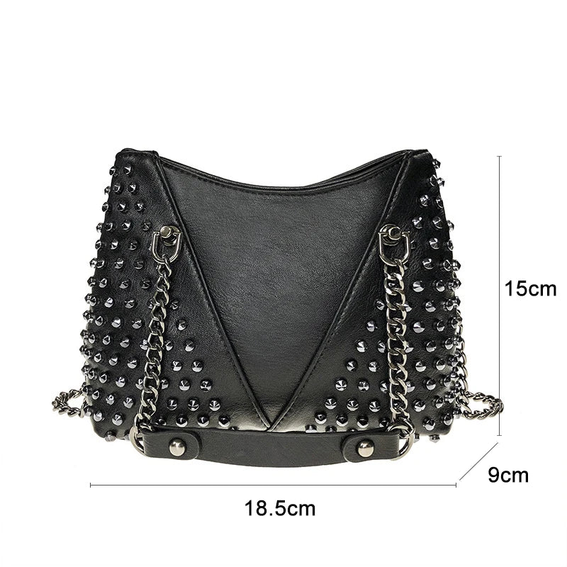 Studded Leather Shoulder Bag