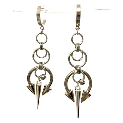 Grunge Rivet Chain Earrings