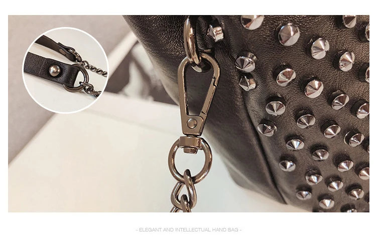 Studded Leather Shoulder Bag